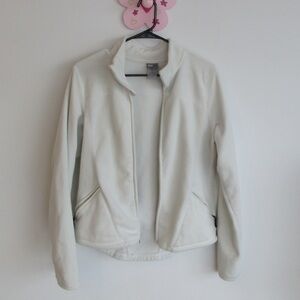 Champion White Fleece Bomber Jacket